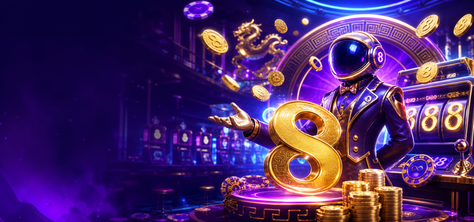 888TO giao diện giải trí neon